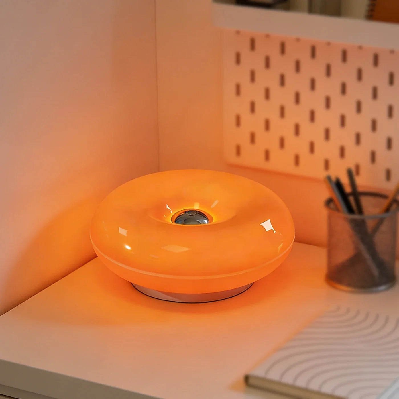 Donut Shape LED Table Lamp, Dimmable Warm Ambient Night Light for Bedroom, Living Room, Home Decor, Creative Gift