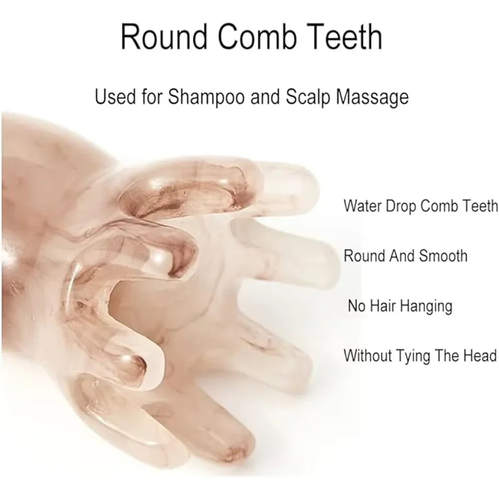 Resin Octopus Massage Comb Head Meridian Scraping Scalp Massage Brush Acupuncture SPA Gua Sha Massage Comb Fatigue Relief Massag