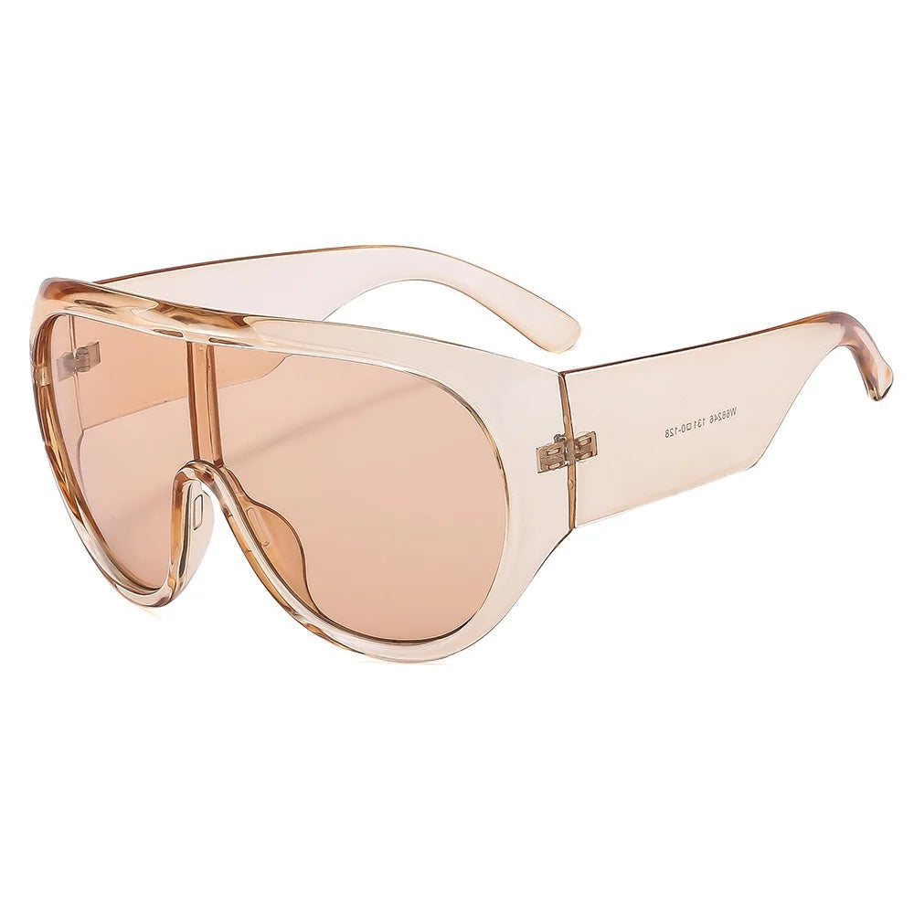 Oversized Shield Visor Mask Sunglasses Women Men Windproof Sun Glasses One Peice Big Frame Goggles Shades Sport UV400