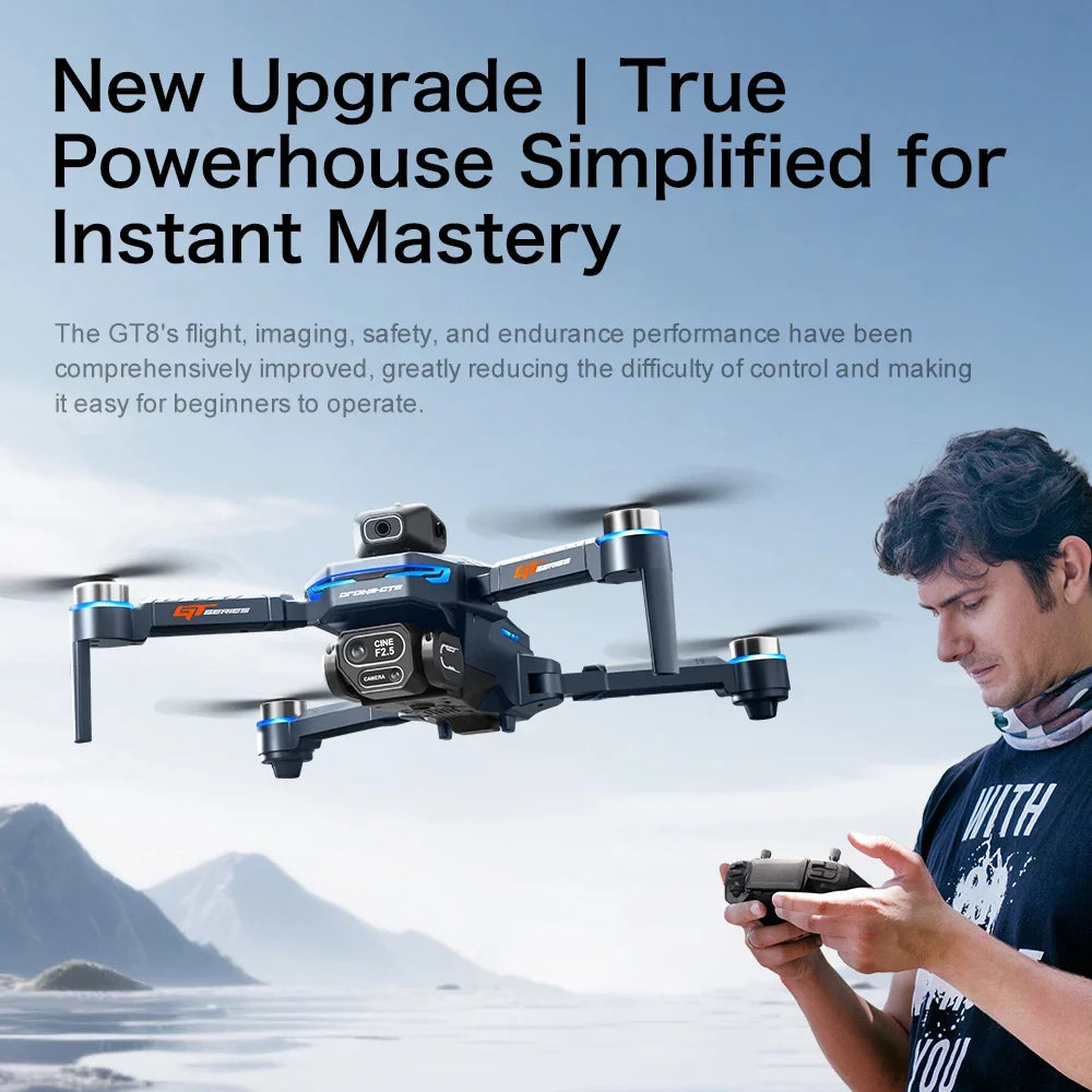 Lenovo GT8 Drone 8K Professional Dual Camera GPS FPV Brushless Motor Optical Flow Hovering Folding Quadcopter 4K RC Dron Toys