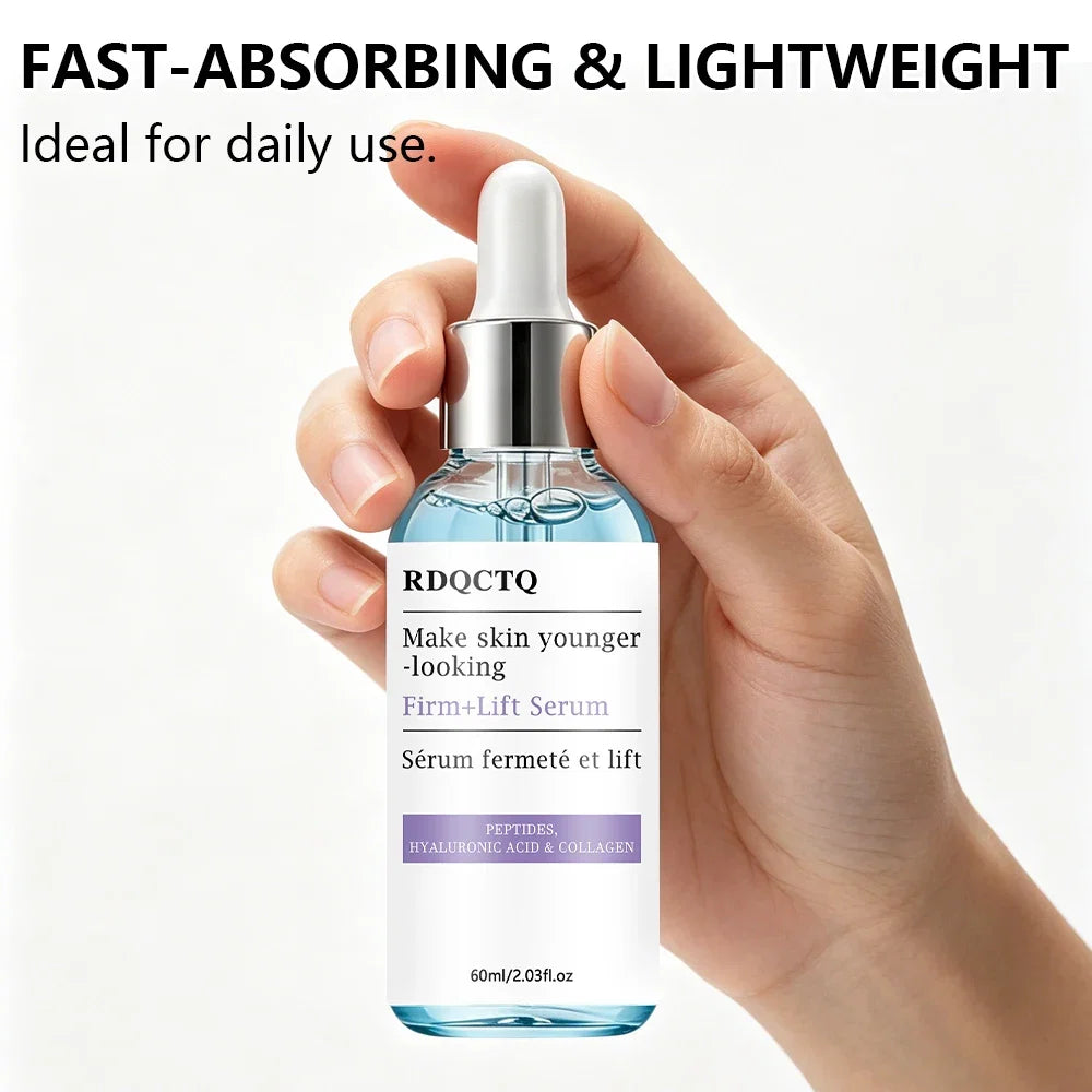 Face Serum with Peptides Hyaluronic Acid Collagen Hydrating Facial Treatment for Smooth Skin Texture & Elasticity Enhancement