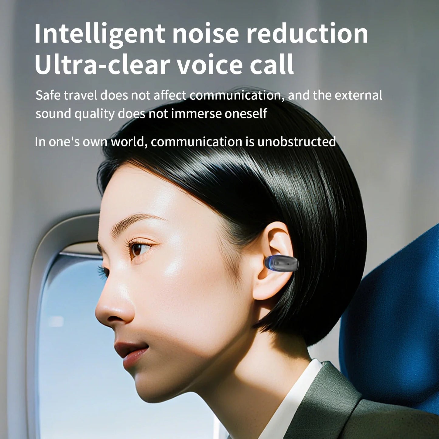 Wireless Bluetooth 5.3 Headphone Bone Conduction Headset Clip Single Ear Earphones Sport Earbuds For iPhone Huawei Realme OPPO