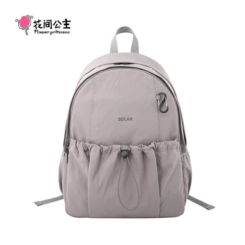 Flower Princess Solar 2025 New Original Women's Backpacks Commuting Travel School Simple Backpack Female Bag for Woman Back Pack