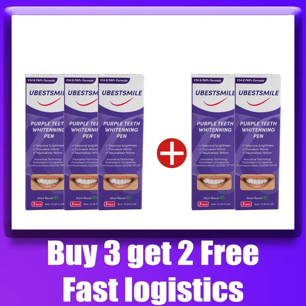 Purple Instant Teeth Whitening Pen Tartar Toothpaste Clean Teeth Stains No Sensitivity for Clearer Brighter Smile Cavity Care bd