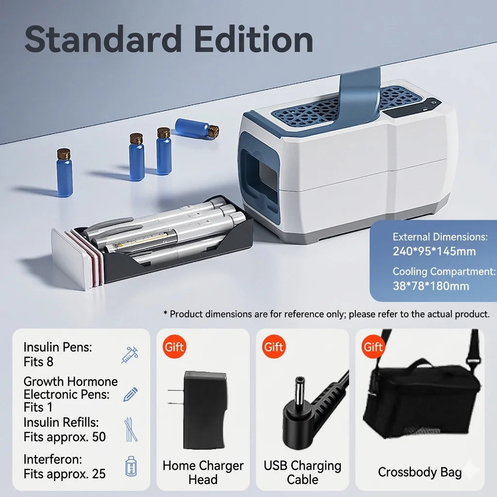 16800mah Portable Insulin Cooler Case Mini Medicine Refrigerator 0-18c