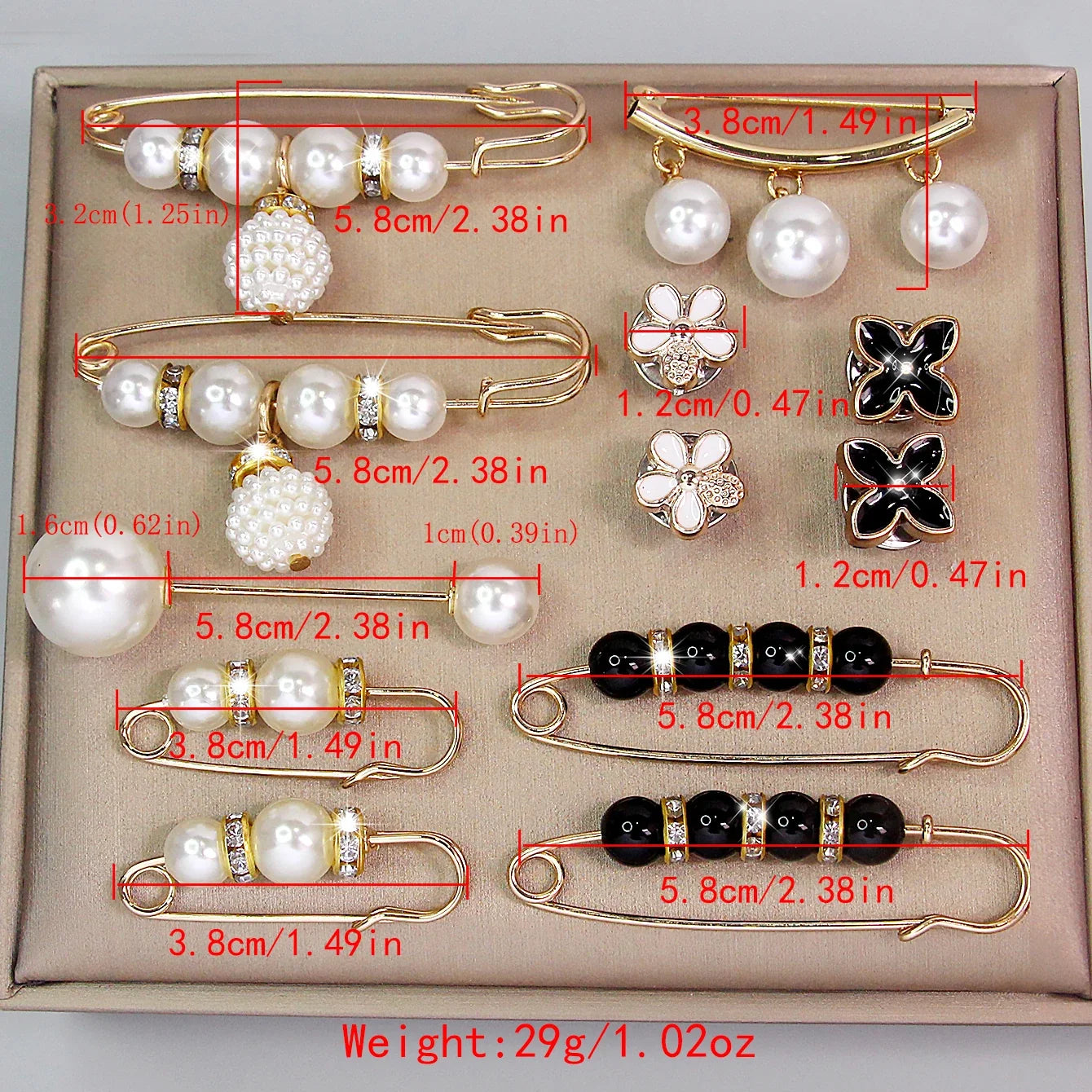 Ainameisi 12pcs Fashion Pearl Brooch Waist Cinching Adjustable Skirt