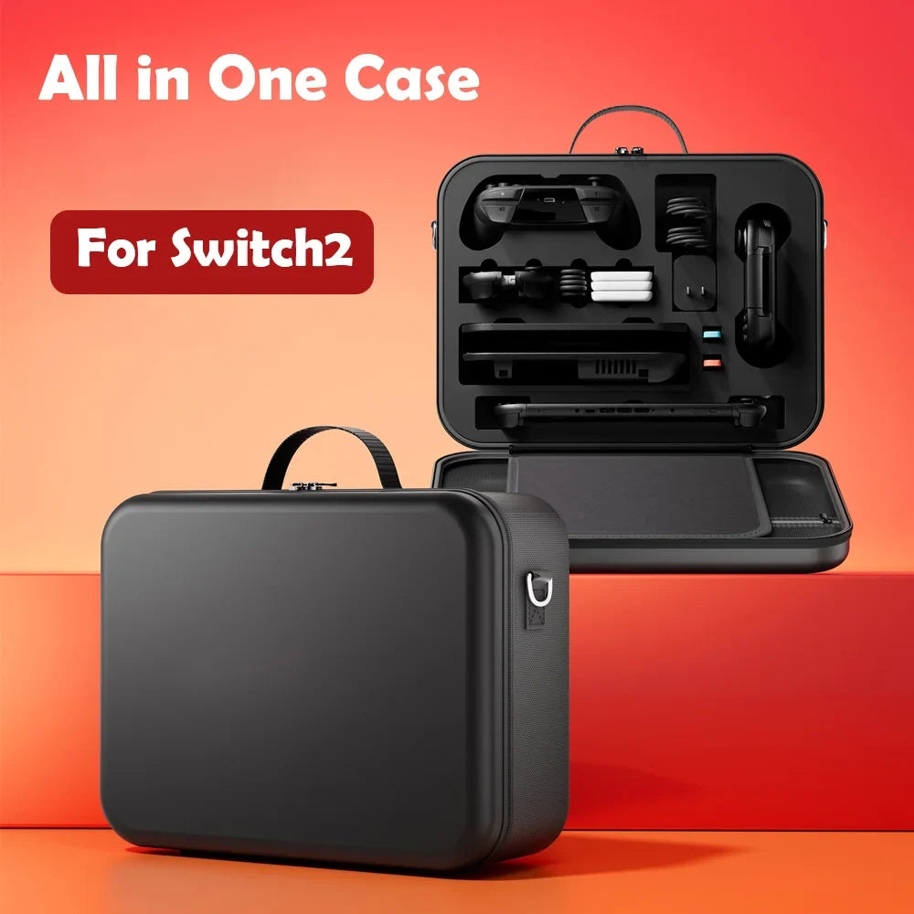 All in One for 2025 Switch 2 Large Storage Case Mario Accessories Hard Carrying Hand Bag for Switch 2 Waterproof EVA Shell Cover