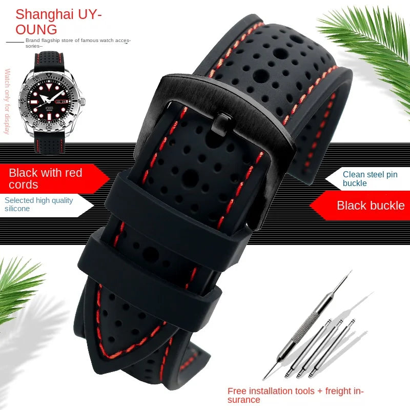 COROS Silicone Sports Watch Band Breathable Rubber Strap Waterproof 20cm