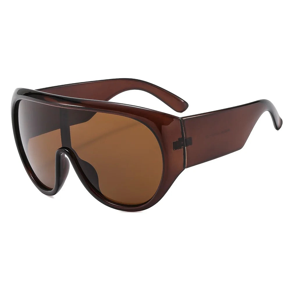 Oversized Shield Visor Mask Sunglasses Women Men Windproof Sun Glasses One Peice Big Frame Goggles Shades Sport UV400
