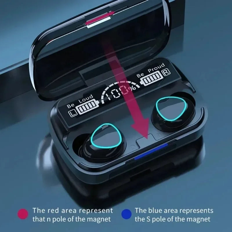 Original M10 Wireless Bluetooth Earpods Noise Canceling Headphones with Mic Stereo Sound Gamer Speaker for Sports
