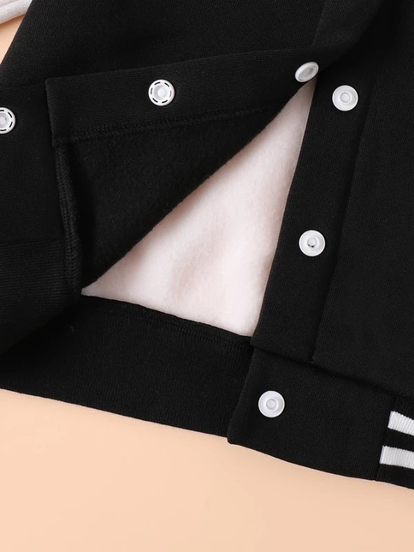 Boys' Black and White Letter "a" Varsity Jacket and Sweatpants