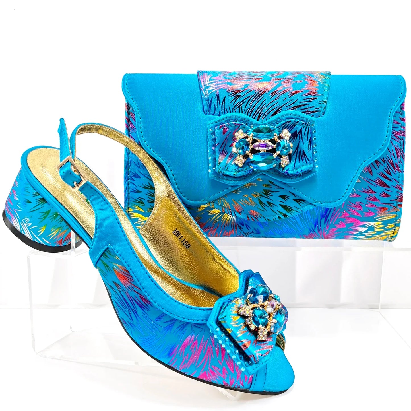 Doershow hot selling WINE Shoes and Bags To Match Set Italy Party Pumps Italian Matching Shoe and Bag Set for Party! 1-10