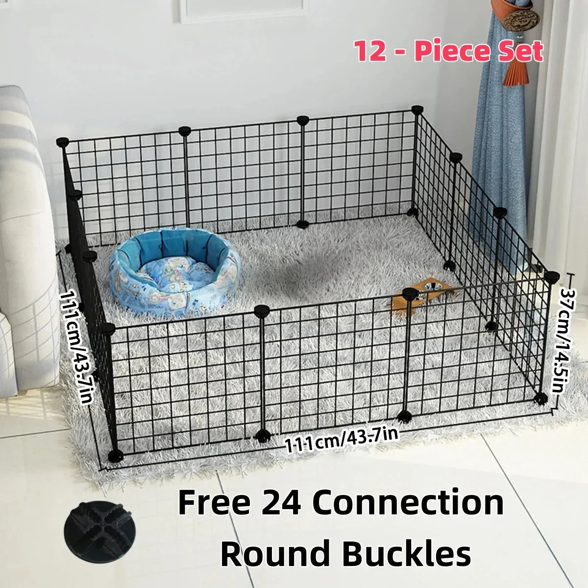 DIY Pet Fence Panels Simple Wire Mesh Panels for Rabbit Cat and Dog Cages Stackable Assembleable Fences Multi Functional Cages