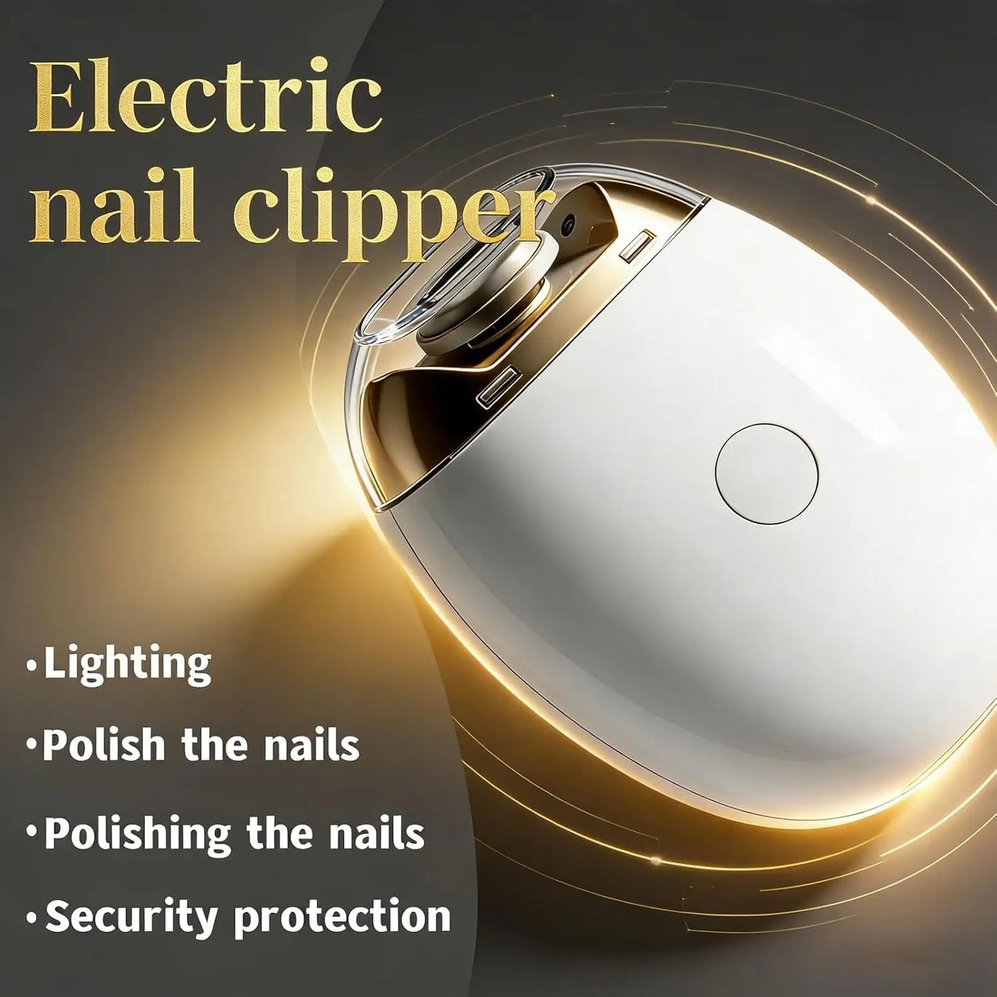 2 IN 1 Electric Nail Trimmer with LED Light Automatic Nail Grinder