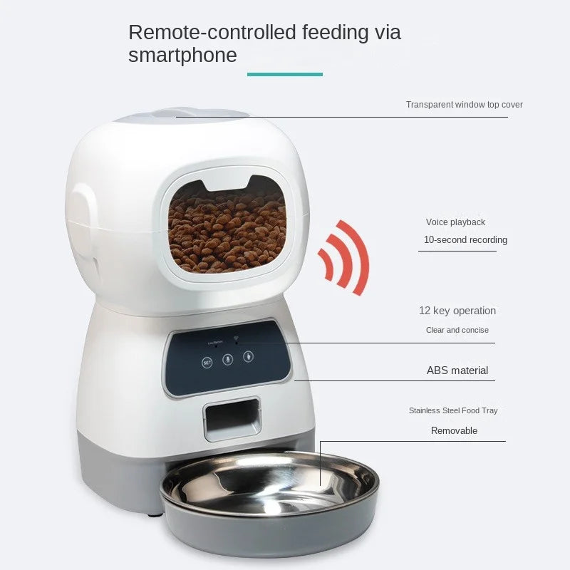 Intelligent Pet Feeder Timed Automatic Quantitative Feeding Machine For Cats Cat Food Dog Food Self-service Feeding For Dogs New