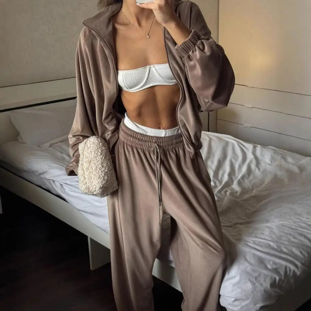 Casual Pants Suit 2026 Spring Autumn Cardigan Sweatshirts Sports Women Fashion Street Long-sleeved Jacket Trousers Two-piece Set