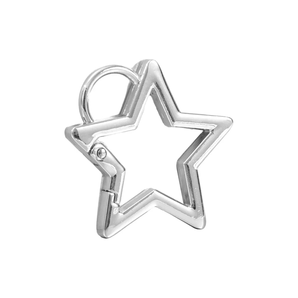 Hollow Star Shaped Spring Clasp Metal Carabiner Keychain Bag Clip Hook Dog Chain Buckle Connector DIY Jewelry Making Accessories
