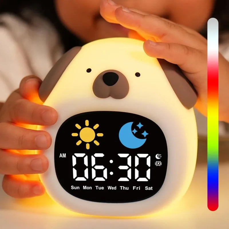 Cute Puppy Night Light Alarm Clock