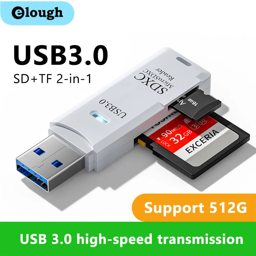 2 in 1 USB 3.0 Card Reader Micro TF Sd Card Reader Usb Adapter High