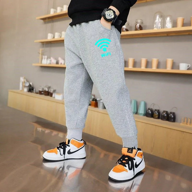Boys' Luminous Joggers with WiFi Print