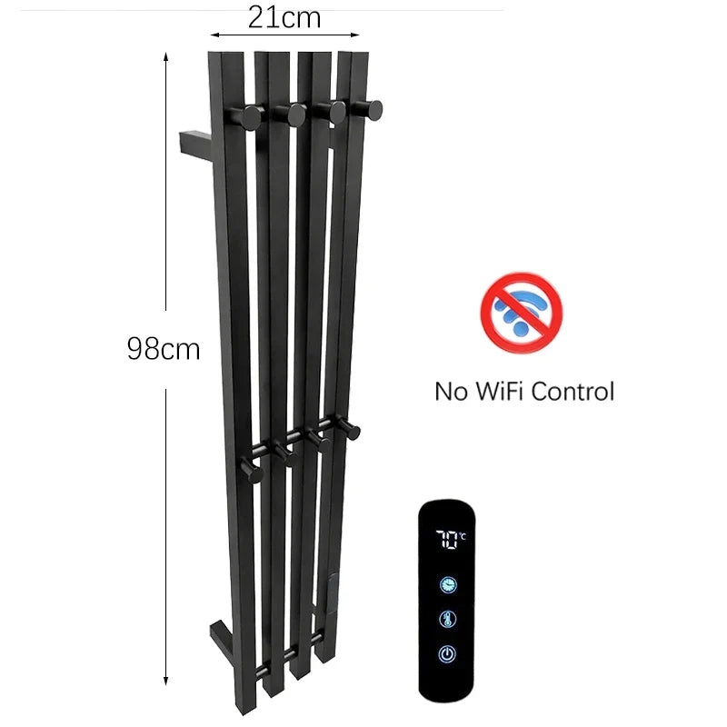 OXG Electric Heated Towel Rack Wall Mounted Bathroom Towel Warmer Dryer Heater 3 Bars Timer Touch Control WiFi Energy Saving