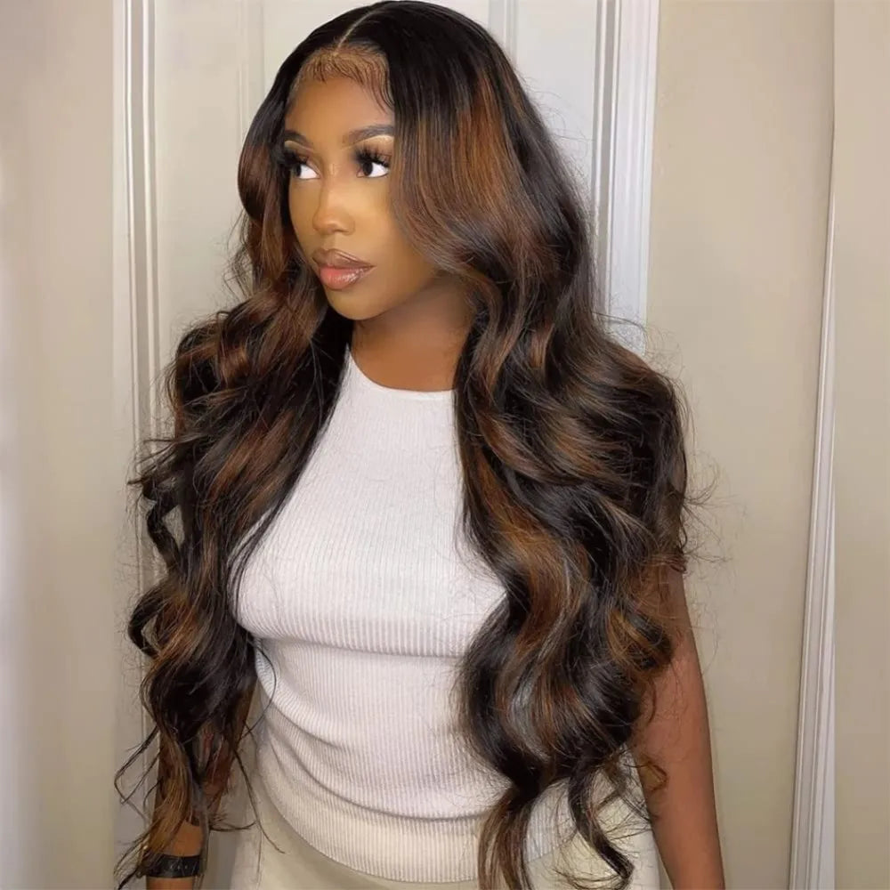 1B/30 Ombre Highlight Lace Front Wigs Human Hair 13x6 Body Wave Wig Human Hair 13x4 Transparent Lace Frontal Wigs For Women