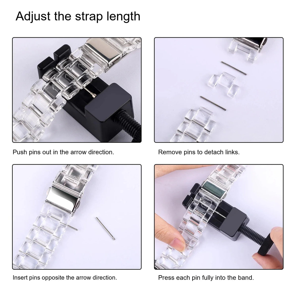 Samsung Galaxy Watch8, 9 & Ultra Clear Link Bracelet Band