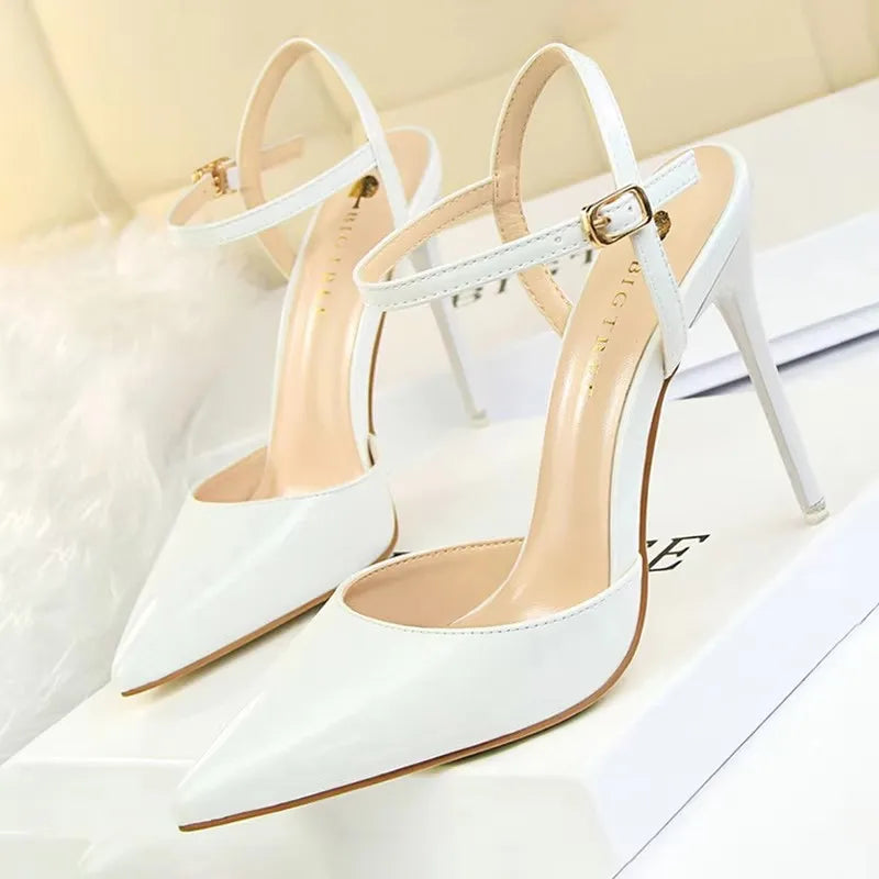 BIGTREE Shoes Fashion High Heels Shoes Patent Leather Woman Pumps Sexy Women Heels Blue Sliver Stiletto Heels Women Sandals 2026