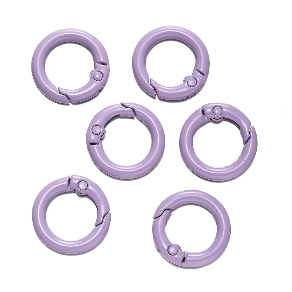 5Pcs Colorful  O Ring Spring Clasp Openable Round Carabiner Keychain Clips Hook Dog Chain DIY Jewelry Buckle Connector