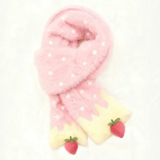 Bufanda de felpa de pastel de fresa