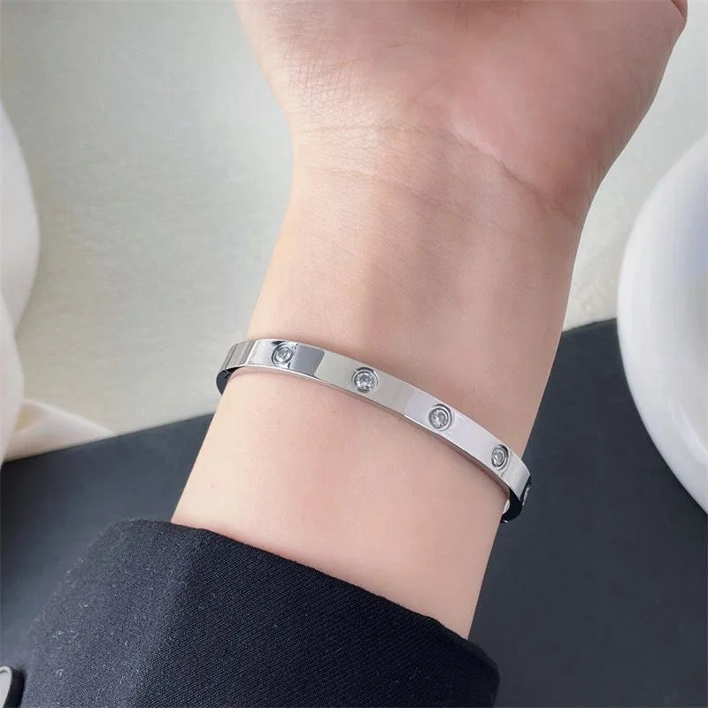 New Design Gold Color Zircon and Cross Nut Nail Bracelet Gold & Bangle