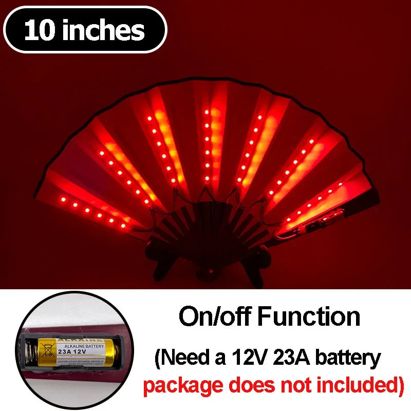 Luminous Folding LED Fan Dancing Light Fan Flashing For Night Music Show Rave Festival Accessories Glowing In The Dark Party