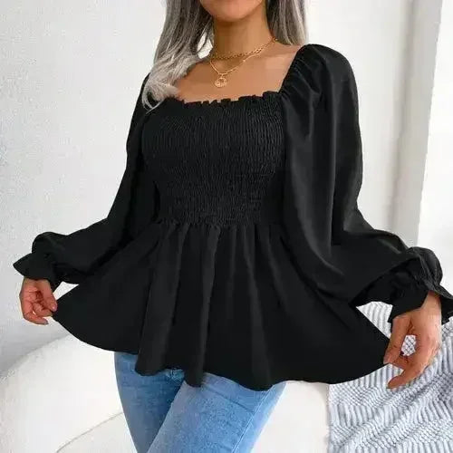 Loose Fit Chiffon Blouse - Elegant Polyester Top | Femstylo