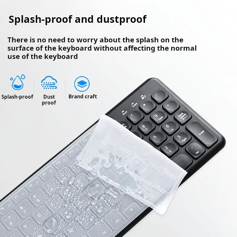 B.O.W HW256 Ultra-thin wireless keyboard and mouse set, 2.4G wireless set, 96 keys