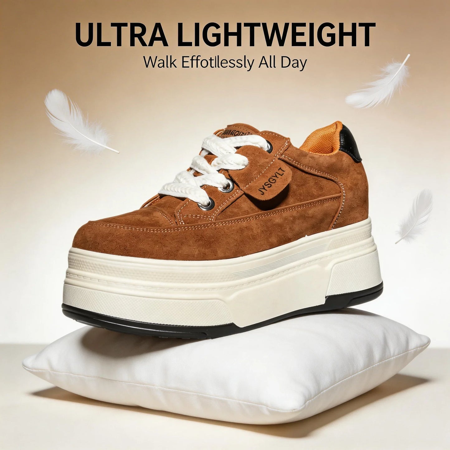 Fujin Hidden Heel Shoes High Platform shoes 9cm 3 inch comfortable sneakers for women Vulcanized Shoes Chunky Wedge Casual Shoes