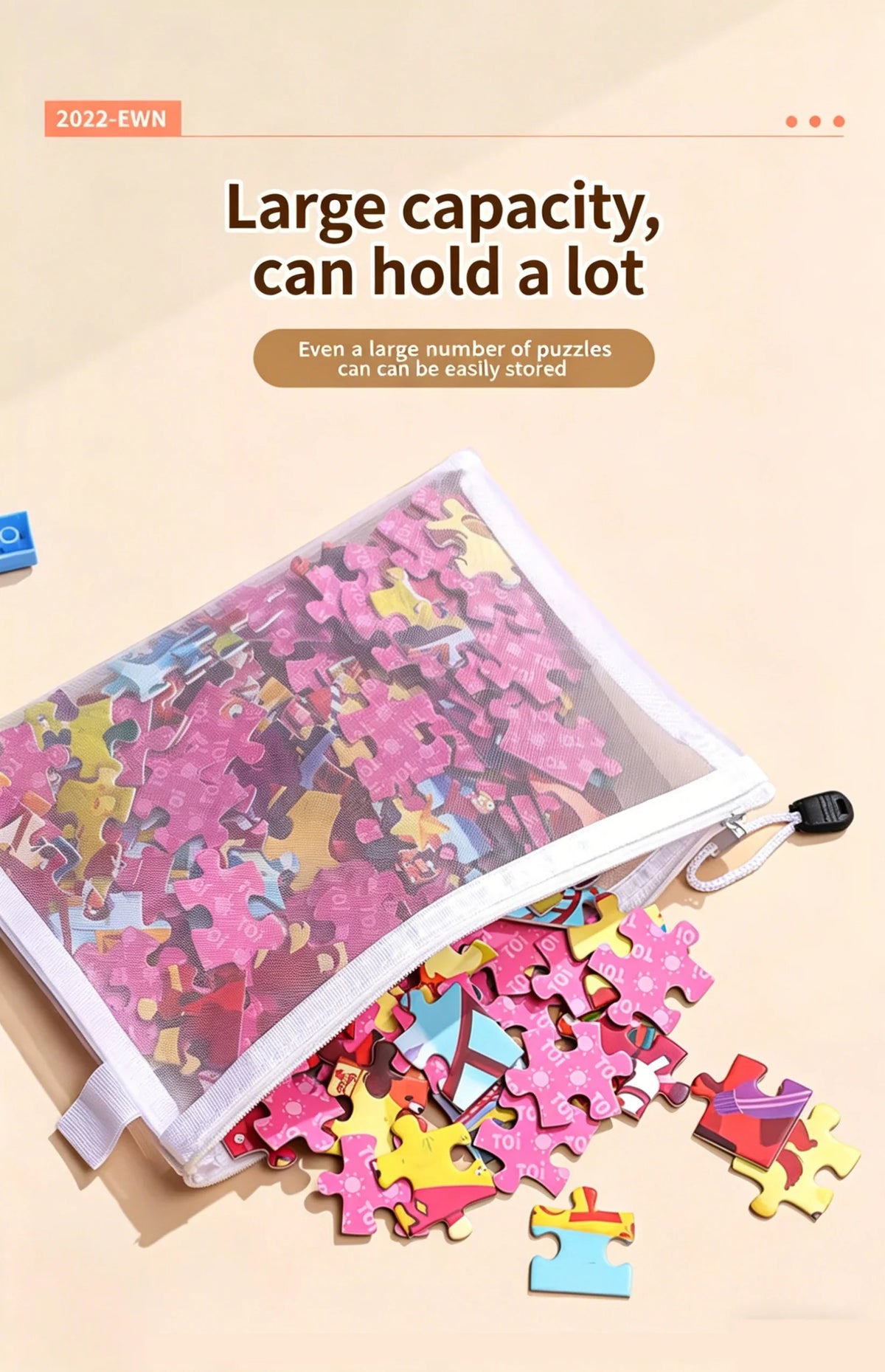 New Puzzle Storage Bag Children's Building Blocks Small Toys Special Sorting Bags Transparent Mesh Gauze Zipper Mesh Bags