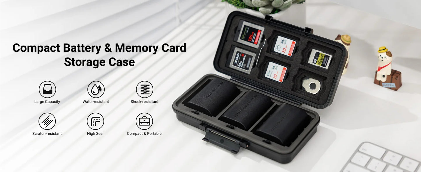 JJC Thin Micro SD Card Holder SD Card Case Wallet Credit Card Size for SD Micro SD TF Cards Hard Shell Camera Photo Accessories