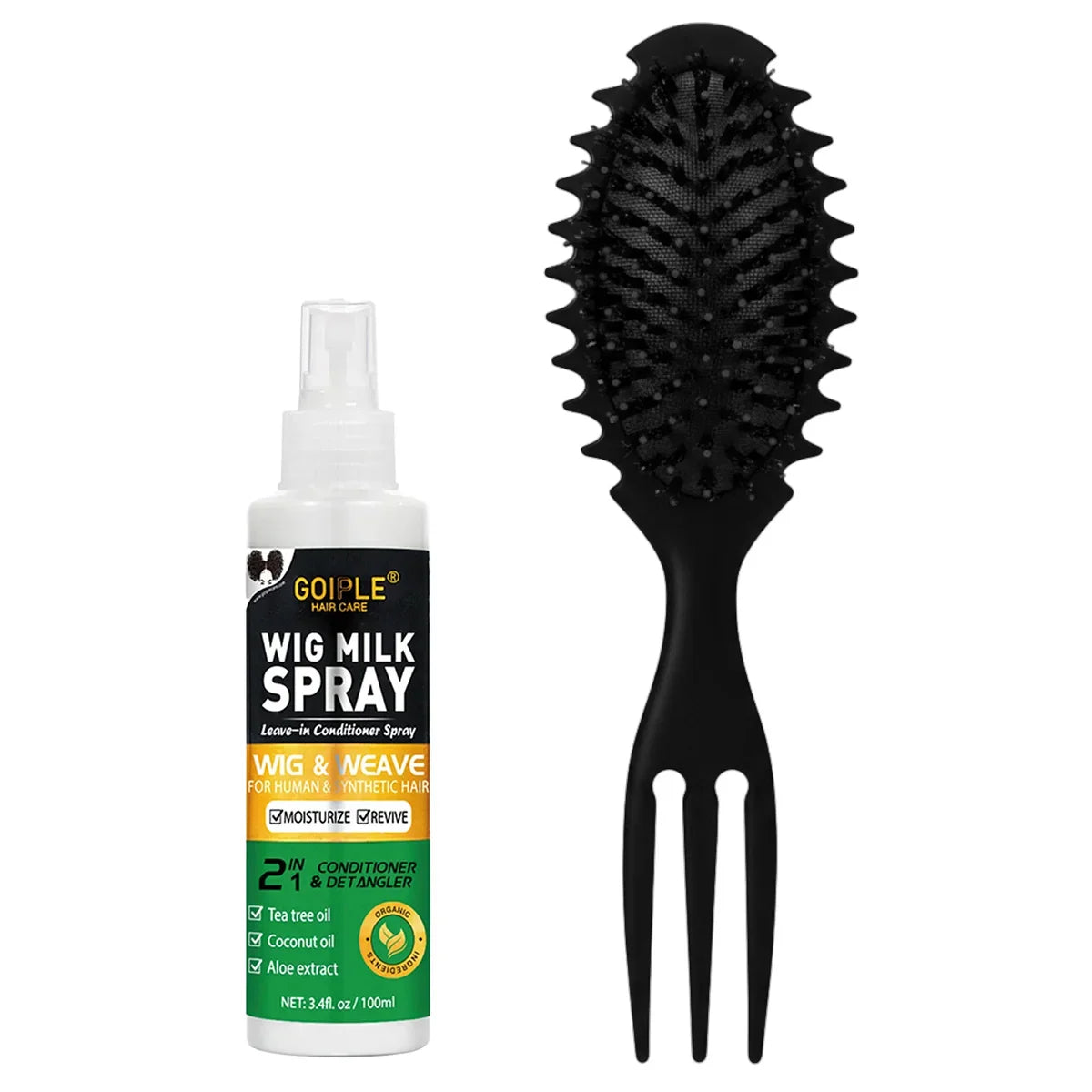 Spray de leche para pelucas de 100 ml, spray humectante para pelucas, cabello sintético, previene el encrespamiento, acondicionador sin enjuague para pelucas, suave y brillante