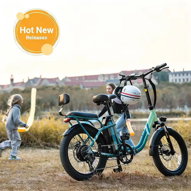 48V13AH detachable battery electric scooter, 20-inch foldable parent-child riding E-BIKE. , 1000W brushless motor electric bicyc