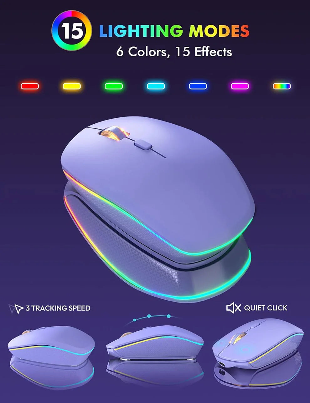 Wireless Backlit Keyboard and Mouse Combo - Rechargeable Full-Size 2.4GHz Illuminated Set for Enhanced Productivity