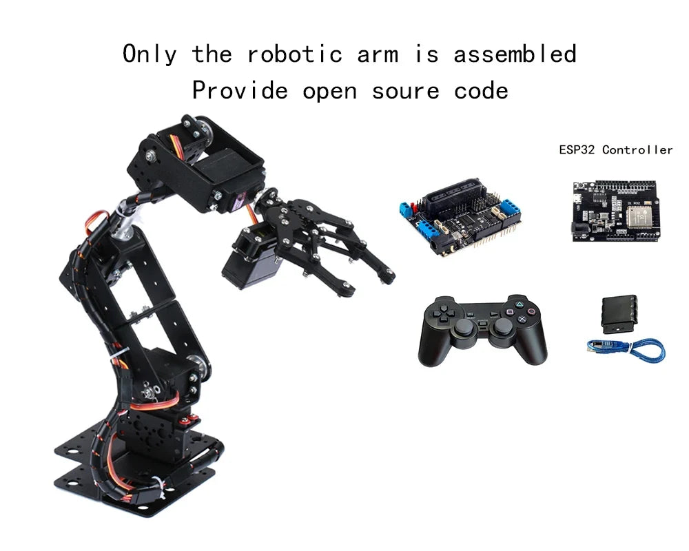 Robotic Arm Kit 6 Dof Programming Robotic Arm DIY kit for Arduino Raspberry Pi Robot For UNO/ESP32 Open Source Code and Tutorial