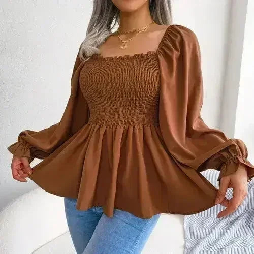 Loose Fit Chiffon Blouse - Elegant Polyester Top | Femstylo
