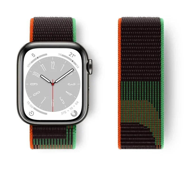 Nylon Sport loop Strap For Apple Watch Band 44mm 42/40mm 45mm  38/41mm pride Bracelet iwatch Ultra2 49mm Series 9 8 se 7 6 5 4 3