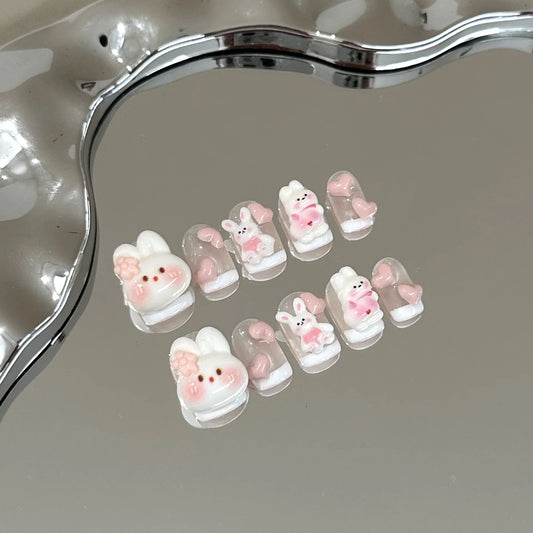 Uñas postizas de conejito Kawaii