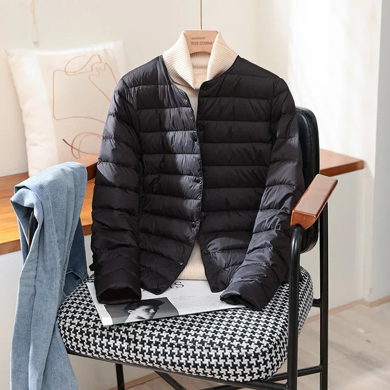 2026 New Arrivals Autumn Winter Warm Women White Duck Down Slim Jackets Female Fashion Ultra Lightweight Packable Puffer Coats