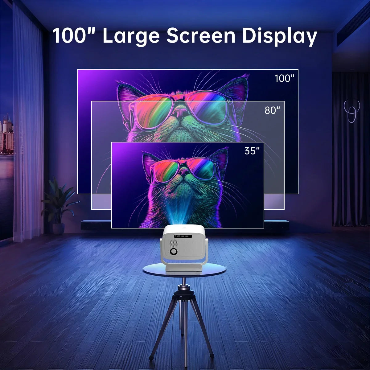 4K Full HD Home Theater Projector Native 1080P Auto Focus Keystone Correction Android Portable Outdoor Cinema Smart Projector