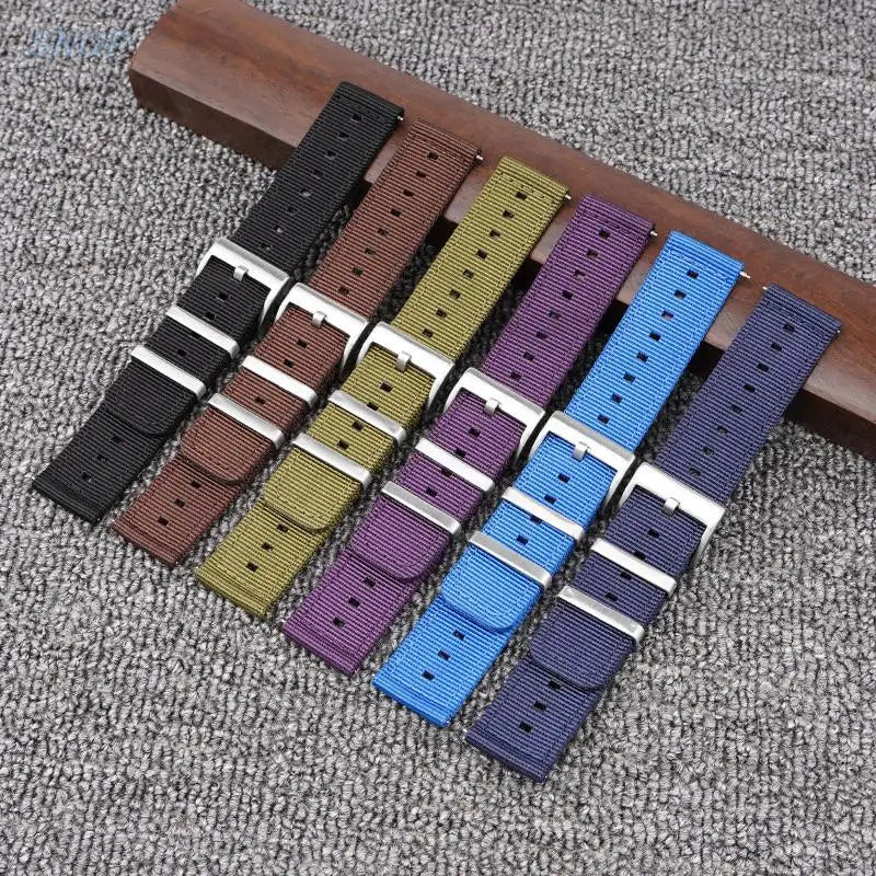 Garmin 18/20/22mm Quick Release Two-Piece Woven Nylon Band with Twin Metal Keepers