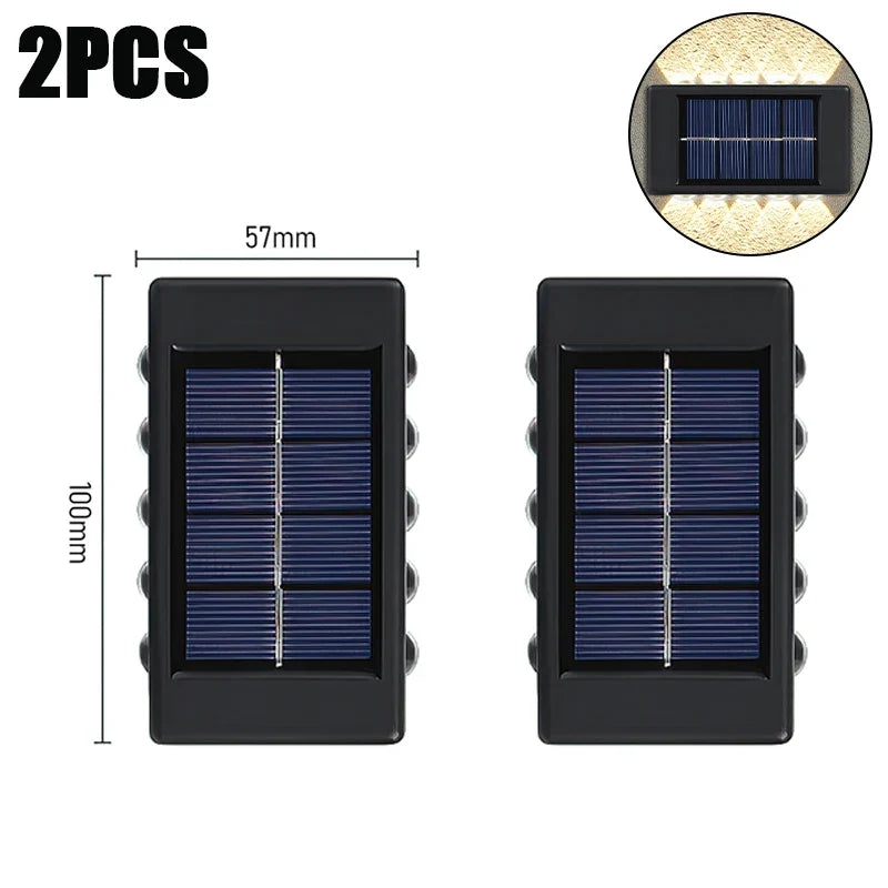 10 LED Solar Wall Lamp Outdoor Waterproof Solar Powered Light UP and
