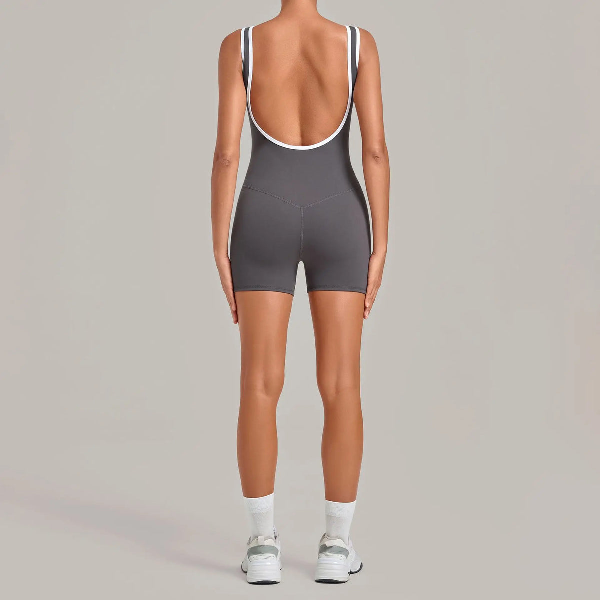 Women's Sleeveless Backless Gym Romper