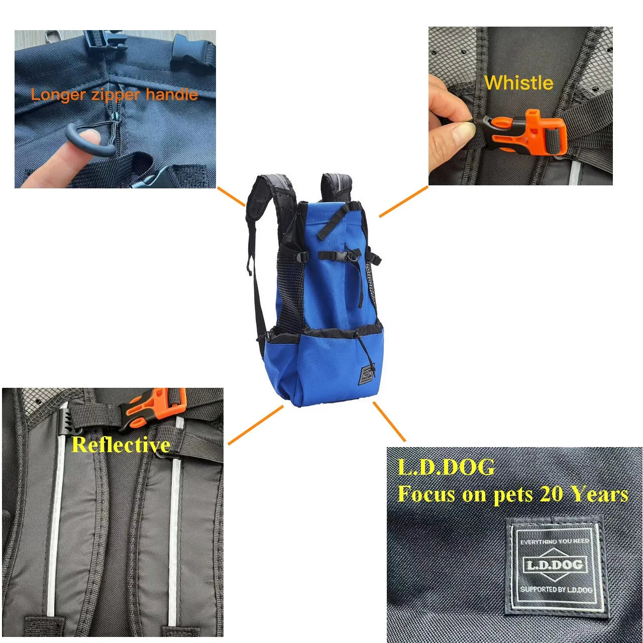 Mochila de transporte para perros, senderismo, viajes, ventilación al aire libre, malla deportiva para exteriores